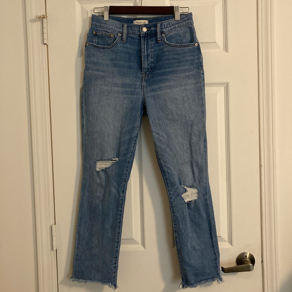 Madewell Medium Blue Distressed Boyfriend Jeans